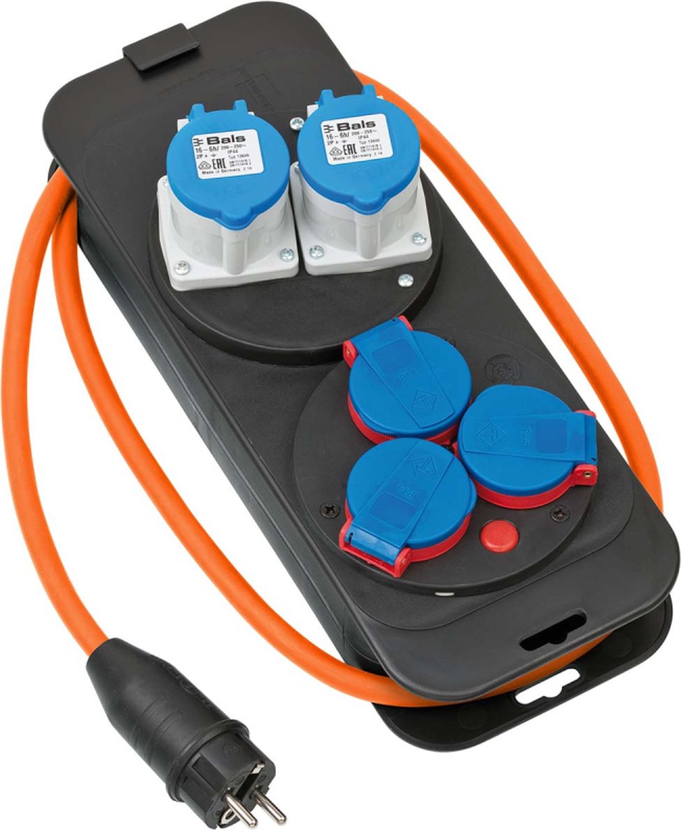 1153650 | Brennenstuhl Compacte Stroomverdeler Bkv 2/4 T Ip44 Bouwstroomverdeler Met Draaggreep Ca. 2 M Kabel Voor Continu Gebruik Buitenshuis Ip44