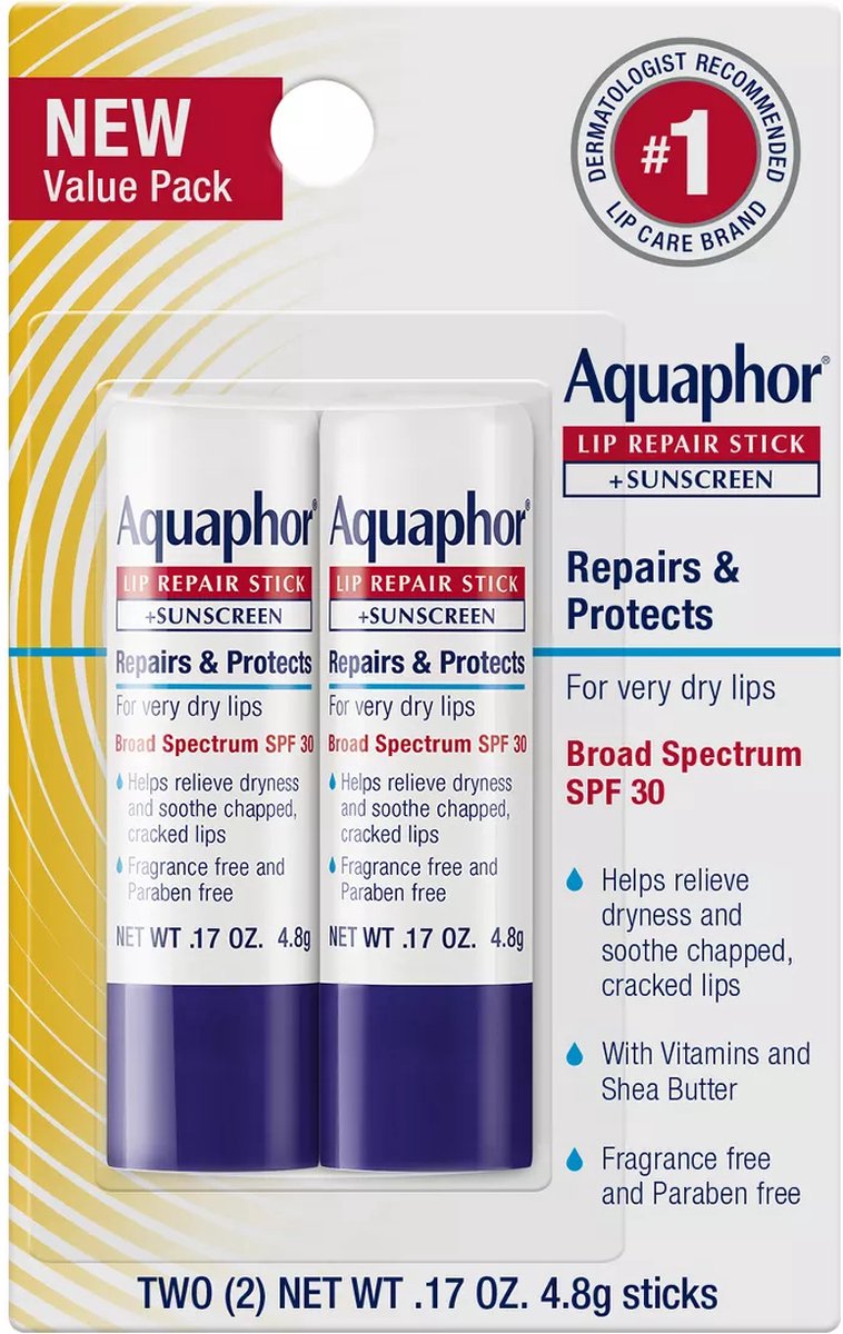 Goedkoopste Aquaphor Lip Protectant SPF 30 – Hydraterende Lippenbalsem met Zonnebescherming – 9.6 g