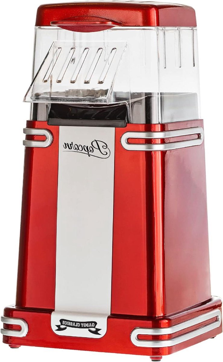 Retro Popcorn machine Hete lucht Popcornmaker voor Gezonde Snack 100% Vetvrij popcorn bowl