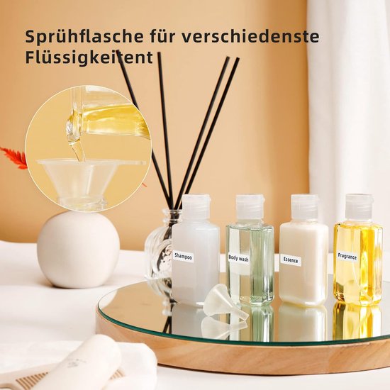 Yiorxu Reisflessen set voor toiletartikelen TSA goedgekeurd, 9-pack siliconen reisflessen containers voor toiletartikelen lekvrij, kleine plastic flessen knijpbare BPA-vrije 90 ml voor lotion bodywash