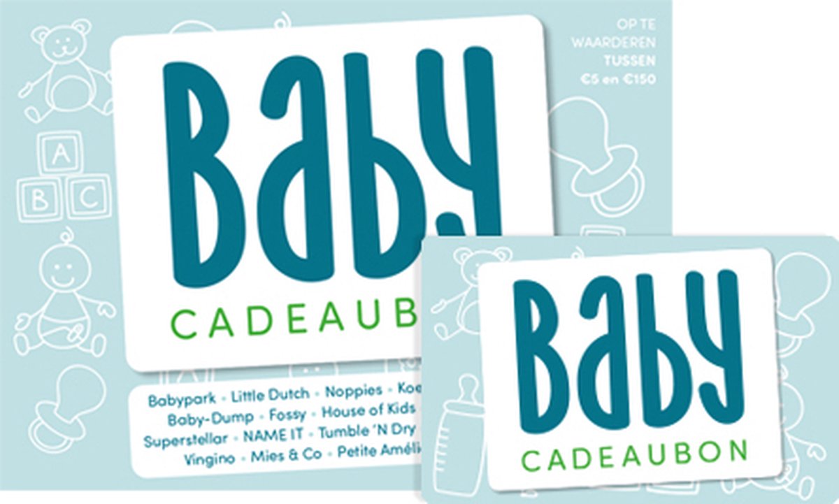 Babycadeaubon blauw - Cadeaukaart 15 euro