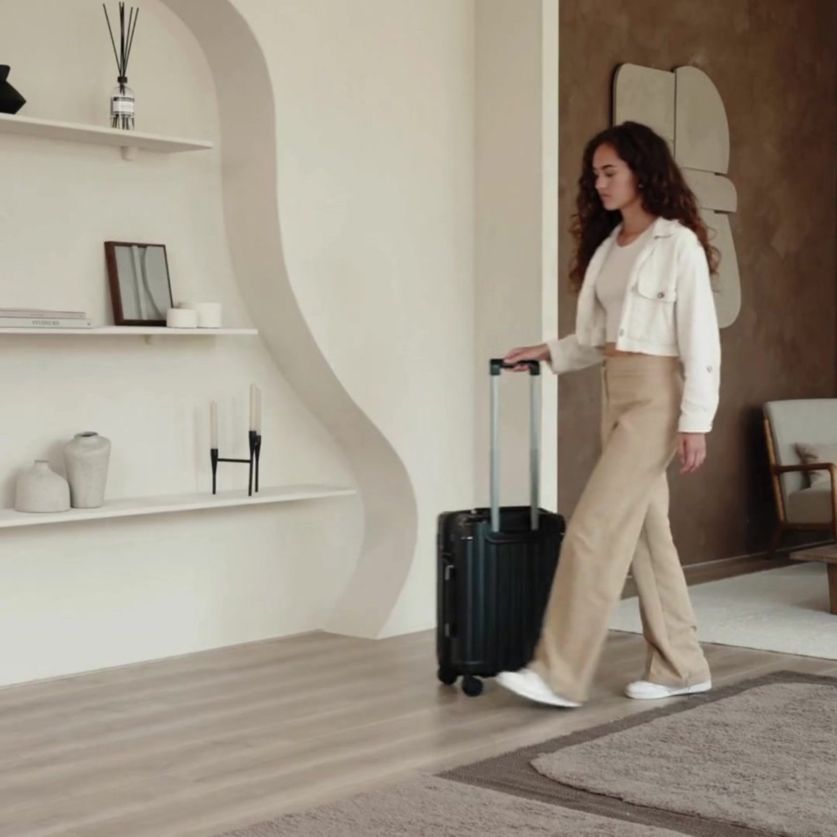 Joyway Koffer Trolley reiskoffer van PP harde schaal trolley met 360