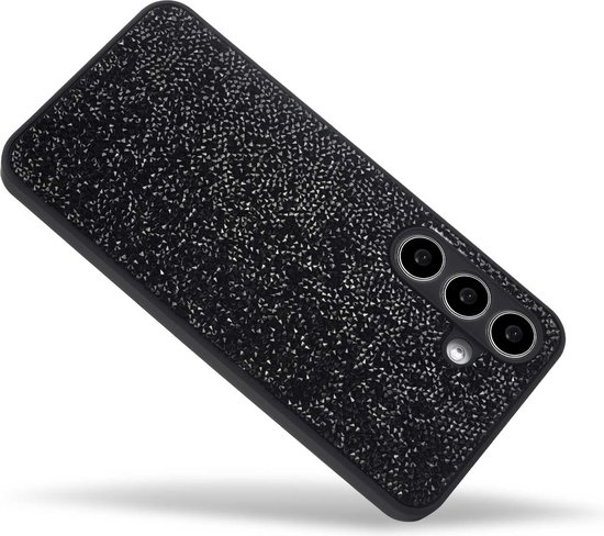 Casemania Coque pour Samsung Galaxy S24 Plus - Zwart - Coque arrière à Glitter Diamant