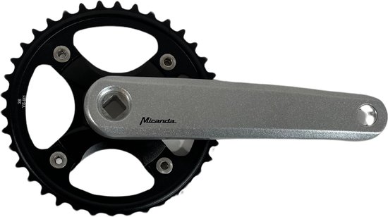 PLATTBK Crankstel voor fiets 104 BCD met trapas en kettingbladschroeven, 170 mm aluminiumlegering, links, rechts, zwengelarm voor stadsfietsen en mountainbikes