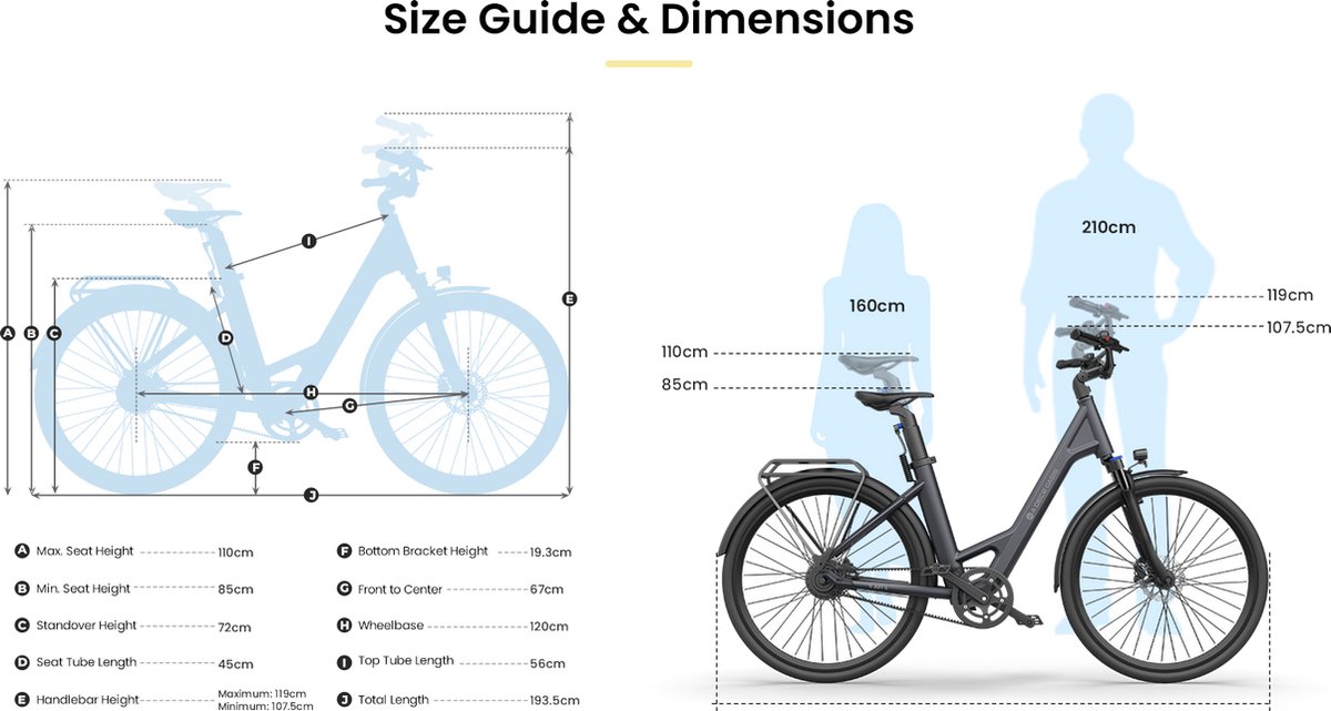 Aanbieding!! Ebike4All Classic - Elektrische fiets - 28 inch - met