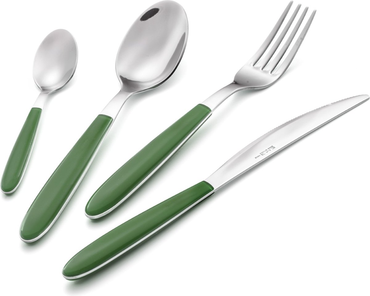 24-delige bestekset - donkergroen 370 - Vero - Eme Inox Italy