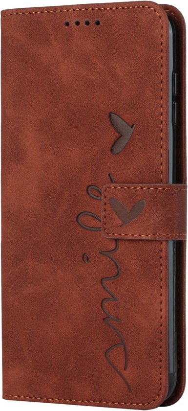 Coverup Smile Book Case - Convient pour Motorola Edge 50 Pro Case - Marron