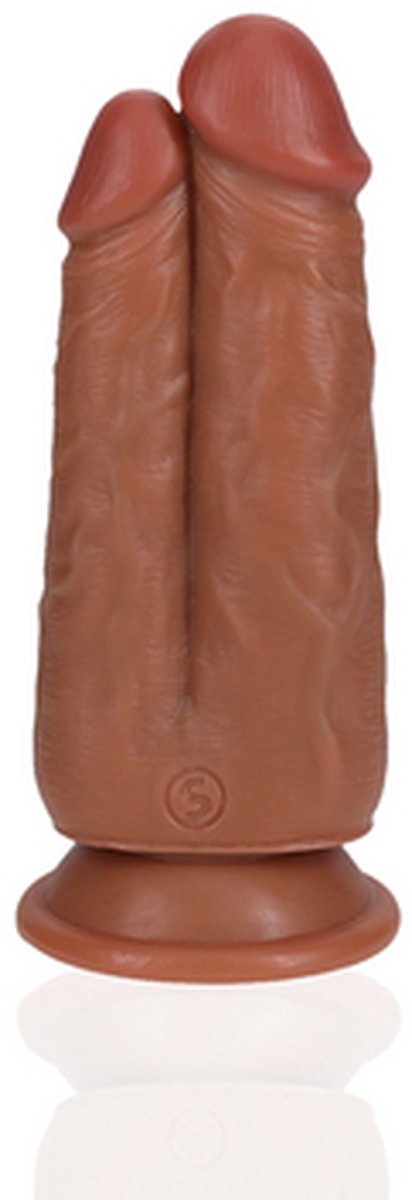Goedkoopste Two in One Dildo 5 /6 - 12,7/15,2 cm - Tan