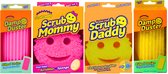 Ensemble de nettoyage Scrub Daddy & Pink Mommy éponge et vaporisateur - 4 pièces - Trio de nettoyage pour une propreté radieuse - Wonder Sponge