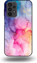 Smartphonica Telefoonhoesje geschikt voor Samsung Galaxy A23 met marmer opdruk - TPU backcover case marble design - Regenboog geschikt voor Samsung Galaxy A23