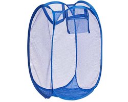 Kipit Wasmand flexibel/opvouwbaar - donkerblauw - kunststof - 33 x 33 x 58 cm - 60 liter