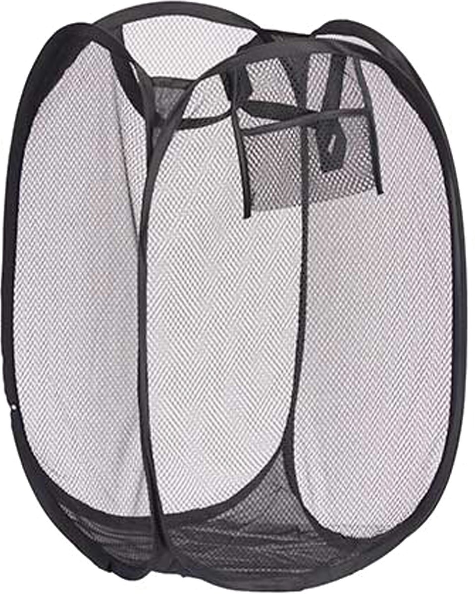 Goedkoopste Kipit Wasmand flexibel/opvouwbaar - zwart - kunststof - 33 x 33 x 58 cm - 60 liter