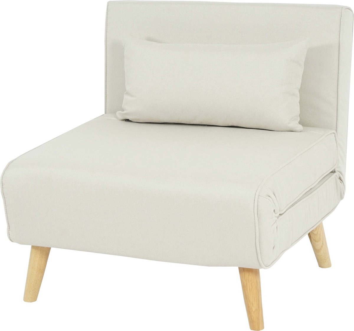 MCW Fauteuilbed MCW-D35, slaapbank functionele fauteuil inklapbare fauteuil relaxfauteuil jeugdfauteuil, stof/textiel ~ crème-beige