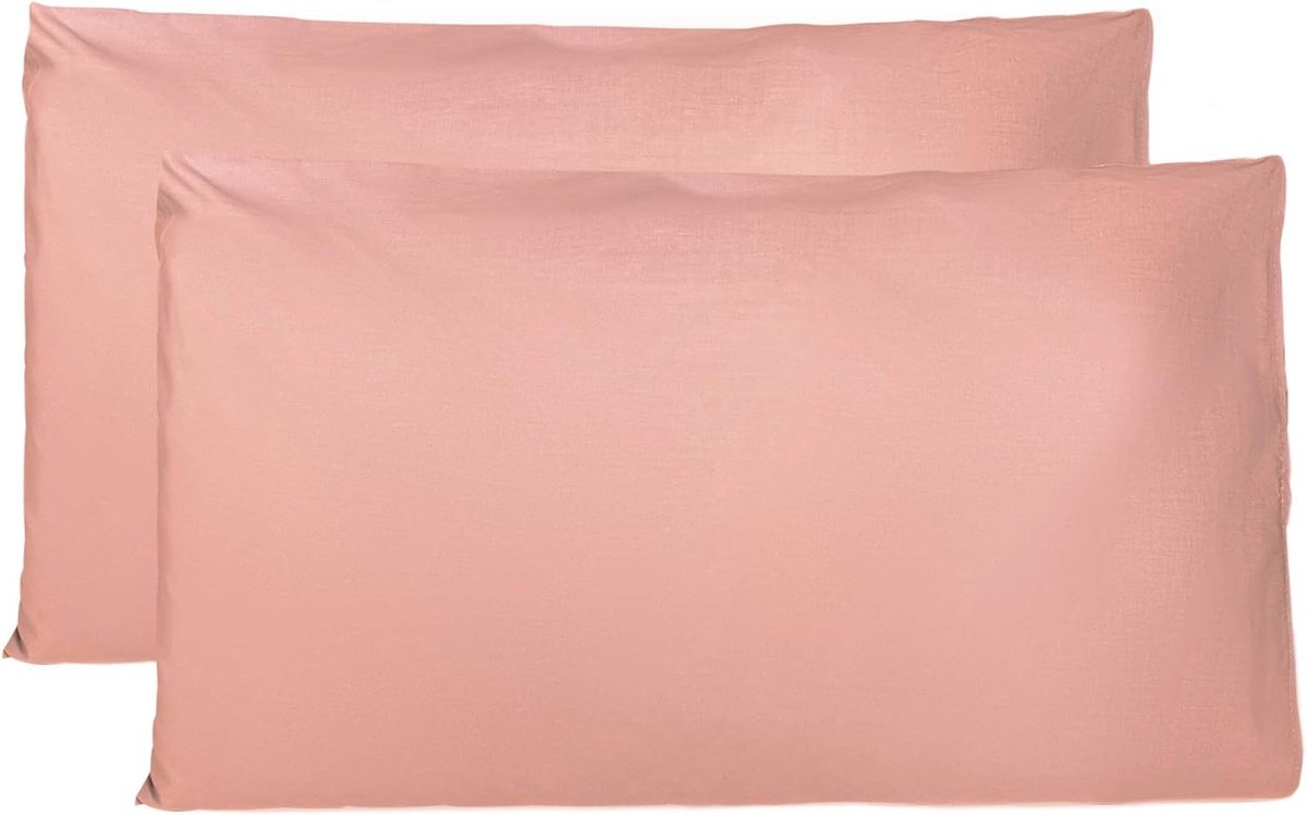 Azalia Paar kussenslopen 100% Pure katoen 40x70 CM, Set van 2 Bed Kussen Stoffen Gemaakt in Italië, Tassluiting, Solid Color, Standaard Maat met - Cyprus