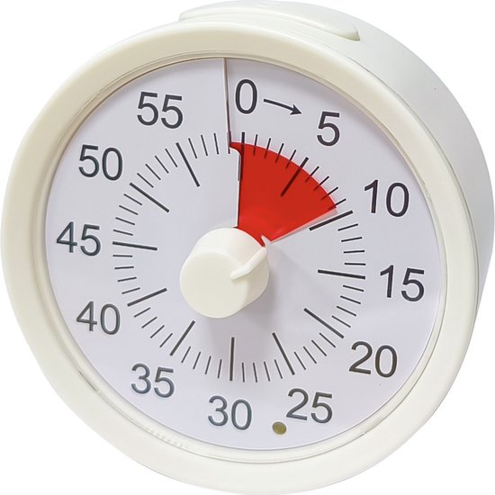 Time4Time - Timer - Wit/Rood - Rond - Klok - Tijd - Magneet - Kinderen ...