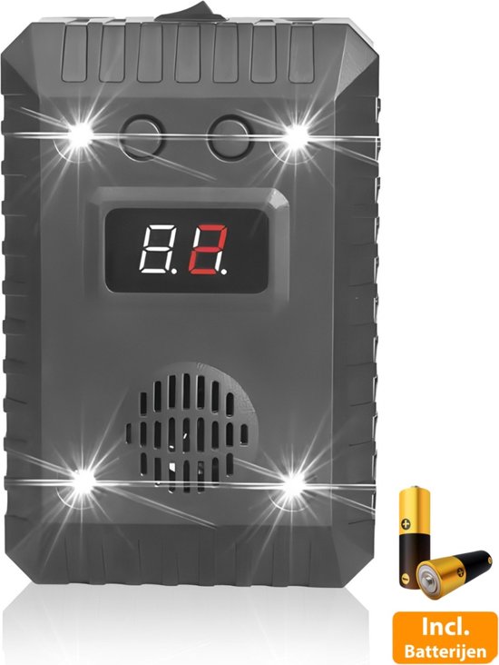 Deluxness®- Verjager - Marterverjager - Ultrasoon voor Auto - Ongedierte Verjager - Marters, Muizen & Ratten - Diervriendelijk - Werkt Op 12V Accu, Batterijen of Netstroom - Voor Binnen of in de Auto - Steenmarter verjager - 1 Stuk - Incl Batterijen