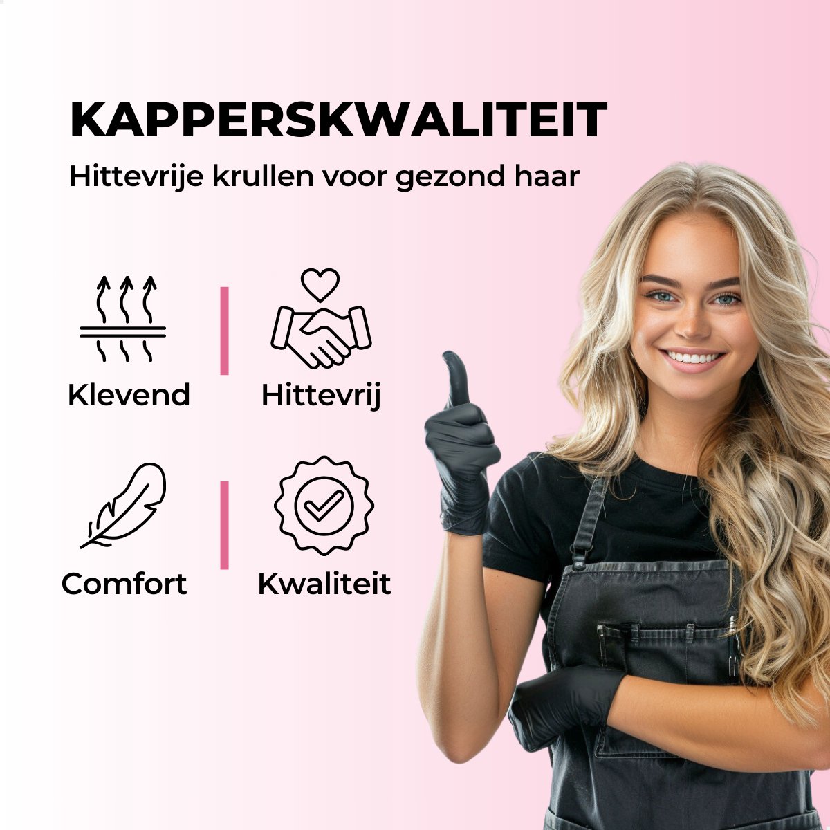 RENALUX - Haarrollers XXL Set - Krulspelden - Heatless Curls - Haar Rollers Zelfklevend - Kleefrollers - Haarrollers Groot voor krullen - Krullen zonder Hitte - Roze - XXL Set — cadeau in Verzorging - foto 4