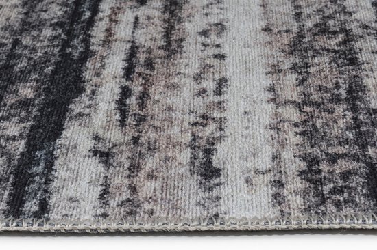 Tapis Tapiso Ritz Tapis Grijs Katoen Antidérapant Lignes de Salon Taille - 300x400
