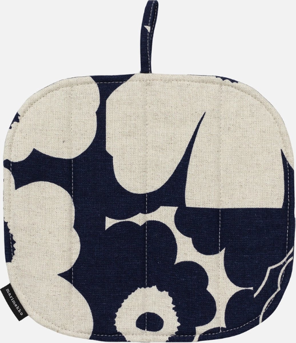 marimekko - unikko - Pannenlap - zwartblauw