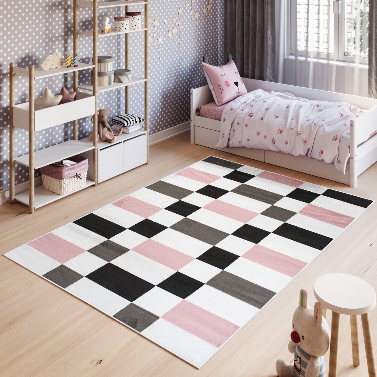 Tapiso Pinky Tapijt Kinderkamer Kleed Modern Vloerkleed, foto 3