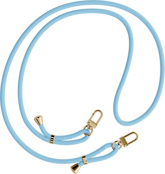 Casimoda® coque avec cordon - Convient pour Samsung S21 FE - Marble Sea - Cordon amovible - TPU/polycarbonate - Blauw