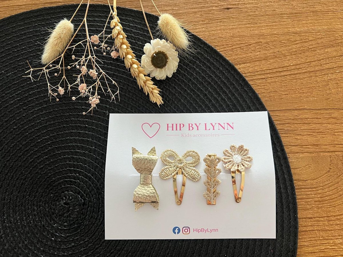 HipByLynn Haarspeldjes Milou Haarklem Klik klak Speldjes Alligator speldjes Haarspeldjes kind Bloem Voordeelset Haaraccessoires Kinderaccessoires