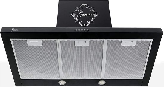 GURARI Wandafzuigkap GCH F 461 BL 7 N, Afzuigkap 70 cm, zwart, 1000m³/h