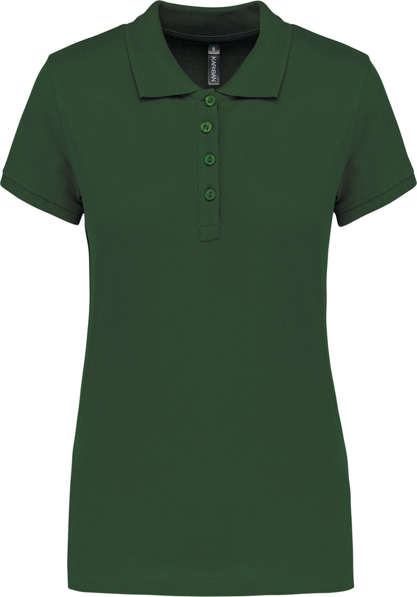 Kariban Piqué-damespolo korte mouwen K255 - Forest Green - M