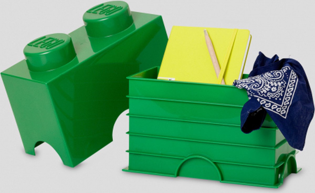 Room Copenhagen LEGO Storage Brick 2 Groen - Stapelbare opbergdoos thumbnail 2