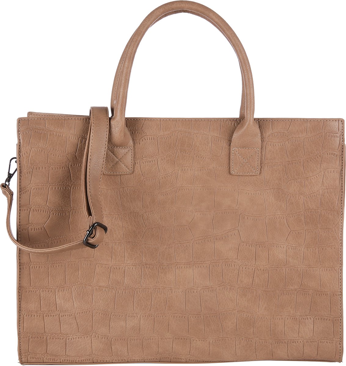 Luxe damestas - Shopper - Crossbodytas - Laptoptas - Zwart - Imitatieleer