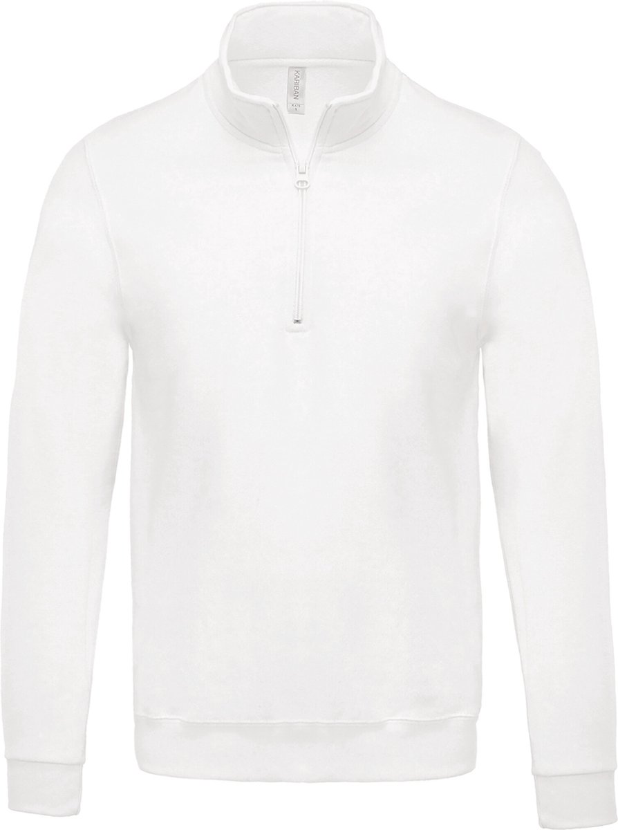 Kariban Sweater met ritskraag K478 - White - M