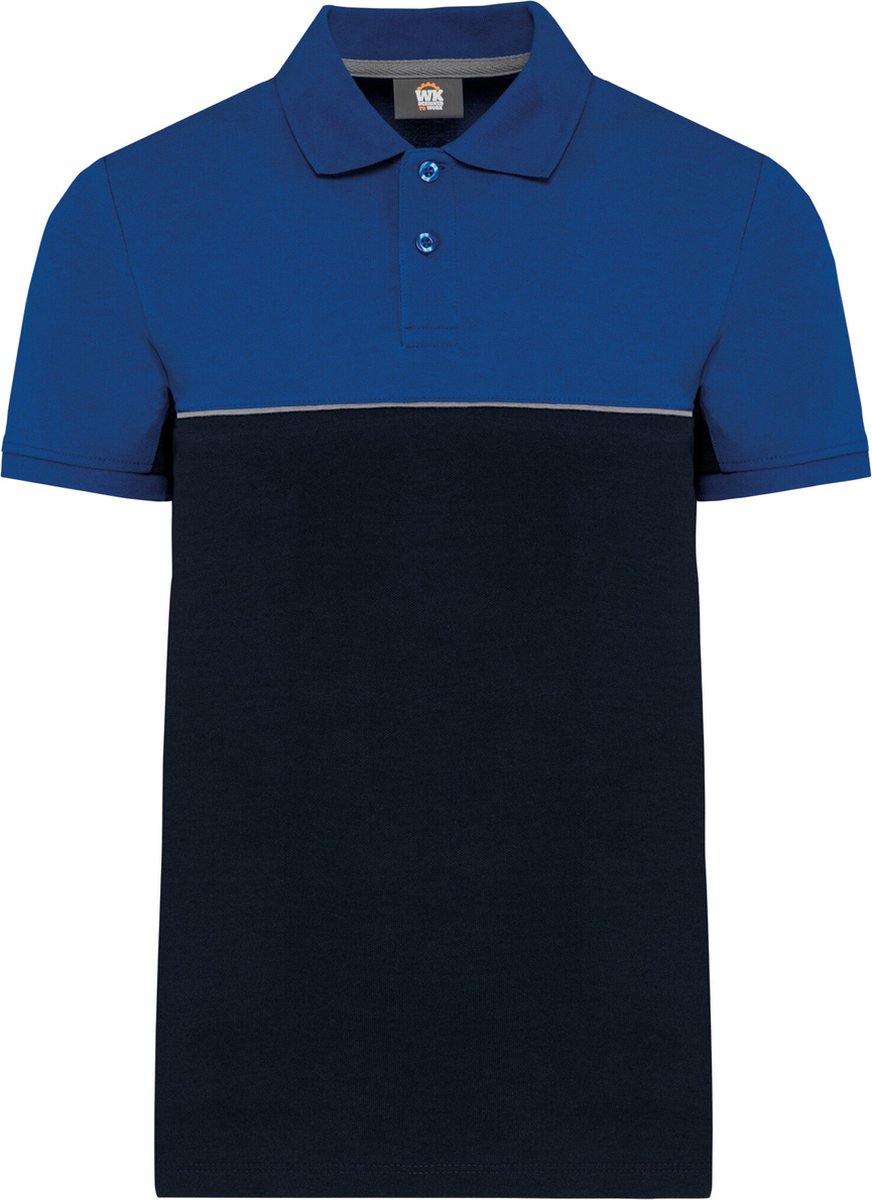 WK. Designed To Work Ecologische uniseks polo met korte mouwen in twee kleuren WK210 - Navy / Royal Blue - 5XL