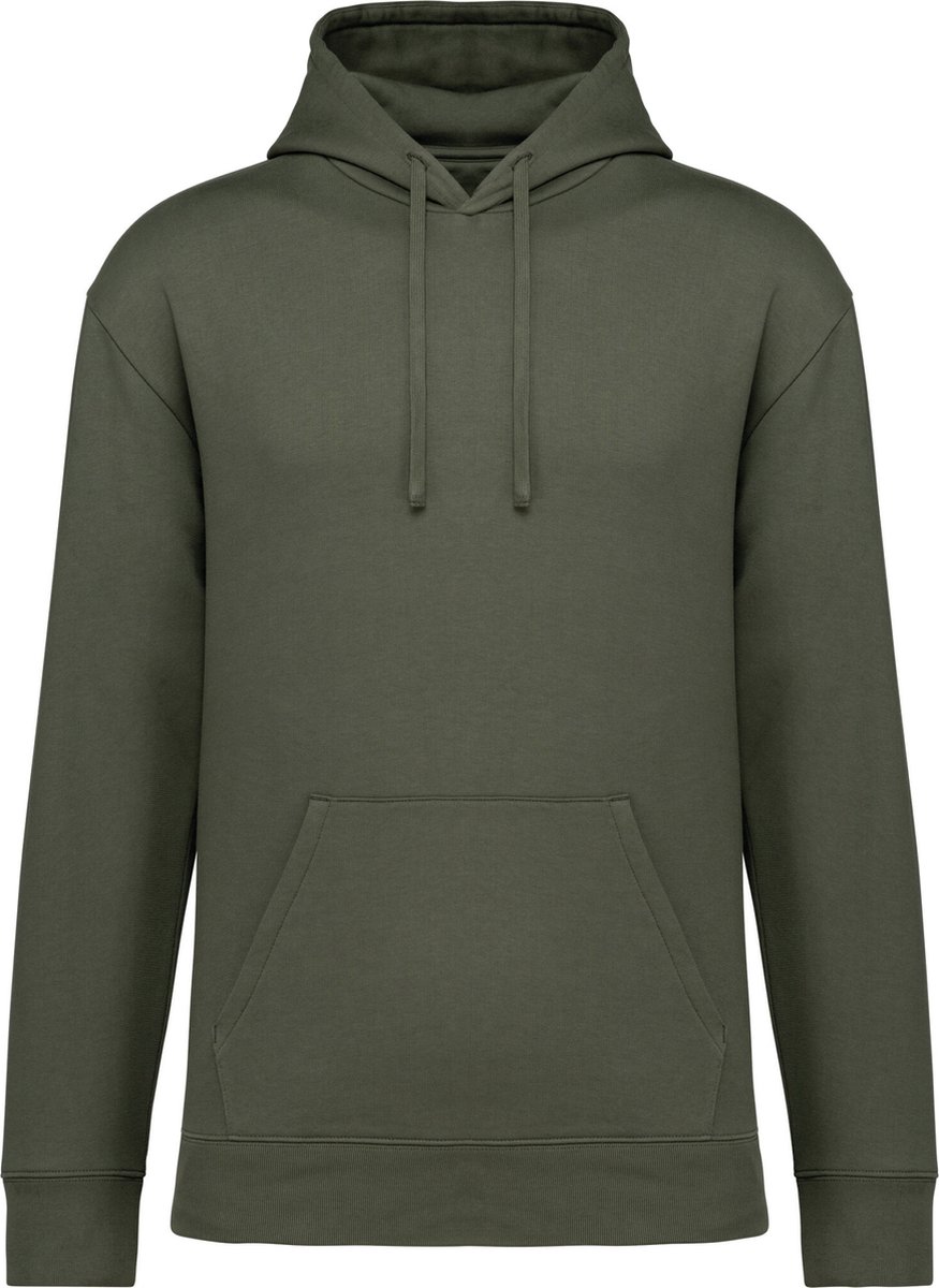 Native Spirit Ecologische uniseks sweater met capuchon en afhangende mouwen in geborsteld fleece NS436 - Organic khaki - M