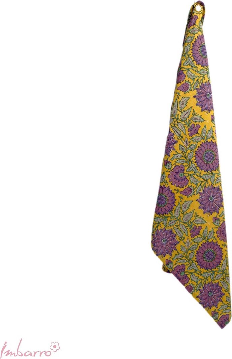 Imbarro - Keukendoek - Theedoeken - Set van 2 - Noraly - Paars/Geel - 50 x 70 cm