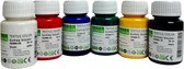 Südor Textielverfset 6x25 ml (150 ml) , 6 hoofdkleuren, textielverf