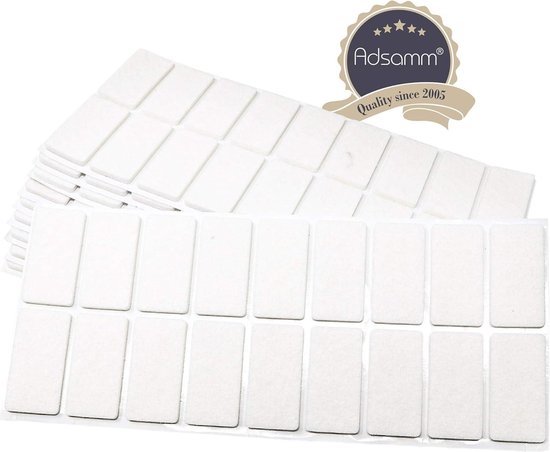 Adsamm® / 8 x zelfklevende viltglijders/Grijs / 50x50 mm/Vierkant/ Meubelviltglijders met een dikte van 3,5 mm/Meubel- en vloerbescherming