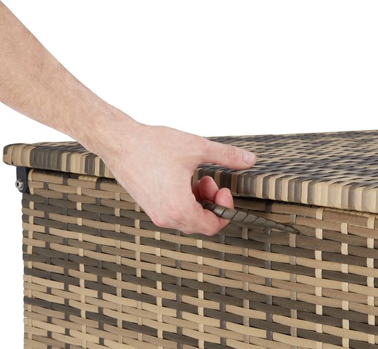 Tectake Wicker Opbergbox Kiruna Met Kunststof Gaas - 120x55x61,5cm - 270l - Bruin