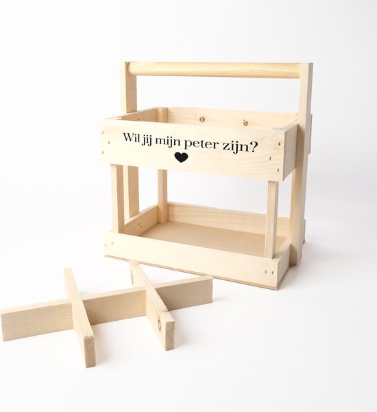 Caisse de bière - Caisse en bois - Bois de caisse de bière - Cadeau de Bières - Caisse de bière en bois - Demandez à Peter - Voudriez-vous être mon parrain