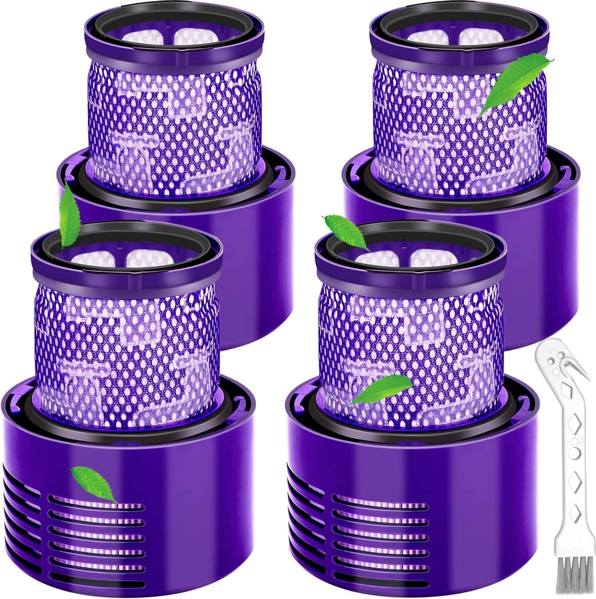 Filter geschikt voor Dyson V10 SV12, vervangingsfilter voor de V10 SV12-stofzuigerserie voor Dyson Cyclone V10 Absolute/Animal/Total Clean/Motorhead, vervanging voor # DY-969082-01 (4 verpakkingen)