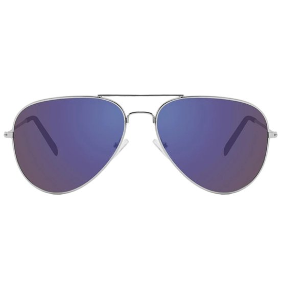 Fako Sunglasses® - Pilotenbril - Piloot Zonnebril - Heren Zonnebril - Dames Zonnebril - Zilver - Donkerblauw van Fako Sunglasses® — afbeelding 3
