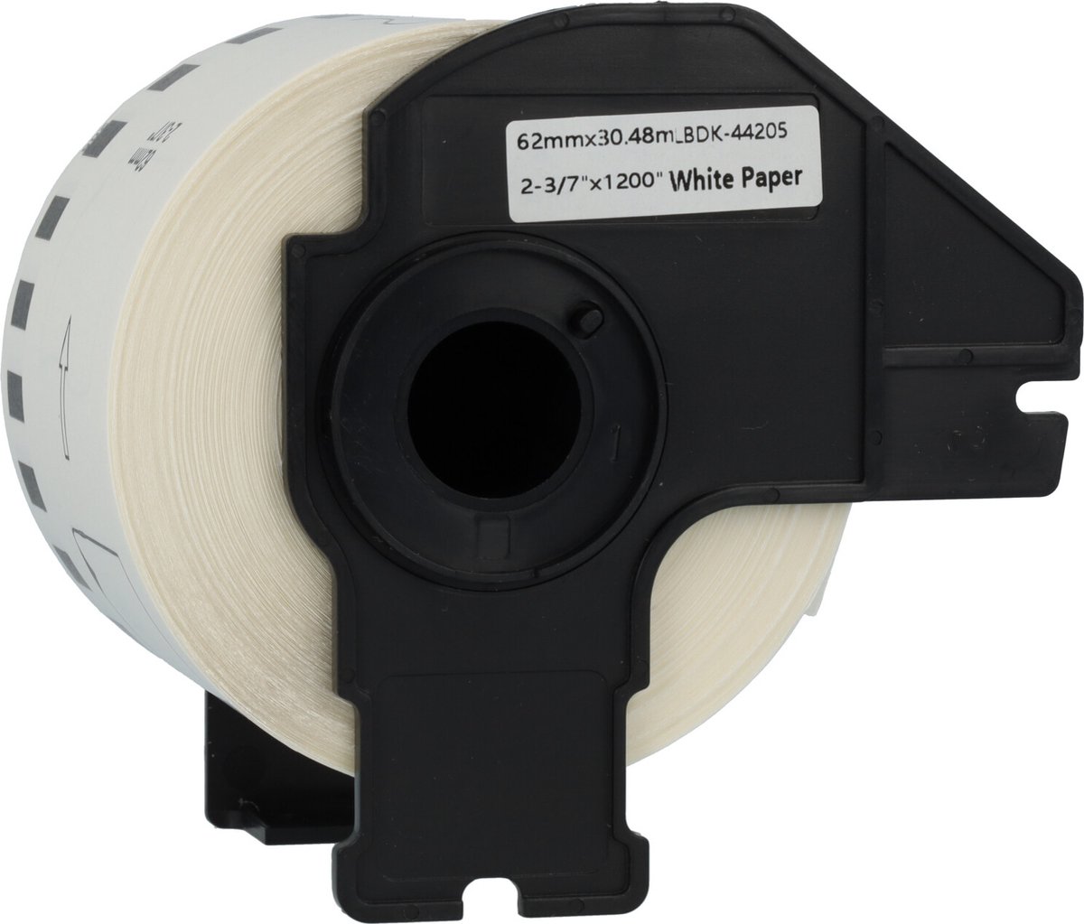 Dappaz - 3 stuks Brother DK-44205 Compatible Label Verwijderbaar - 62 mm x 30.48 m - Doorlopende labelrol - Geschikt voor de Brothers QL Labelprinters - Zwart op wit - Papier