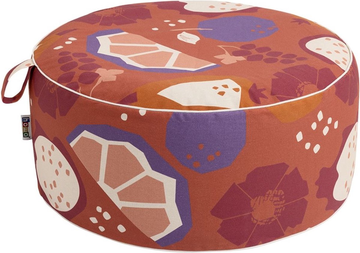 howa Opblaasbare Kruk Poef Vloer Kussen binnen en buiten voor Tuin en Kinderkamer "colorful red" 55cm 8710