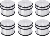 BRASQ Set van 6 Deurstoppers - Deurstopper RVS met anti slip - 1,1 Kg Voor binnen en buiten - Deurbuffer ⌀9 x 7,5 cm