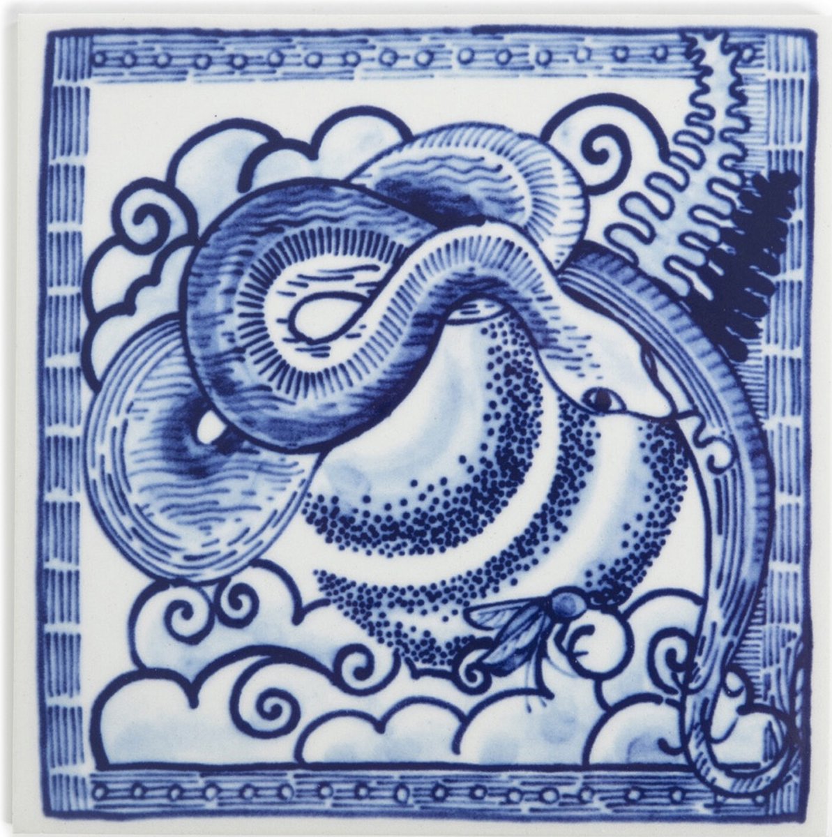 Moooi x Royal Delft tegel Extinct Animals - Queen Cobra
