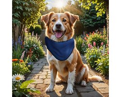 PetsHome Koel Bandana Verstelbaar - Hond - L - 43 tot 52 cm - Donkerblauw