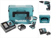 Makita DFS 251 RT1J 18 V Li-Ion borstelloze droge montagebouwschroevendraaier in Makpac met 1x BL1850 B 5.0 Ah accu en DC18RC lader