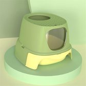 Bol.com Kattenbak gesloten kattenpotje met plastic schep draagbare kattenbak anti-lek stevig en gemakkelijk schoon te maken aanbieding