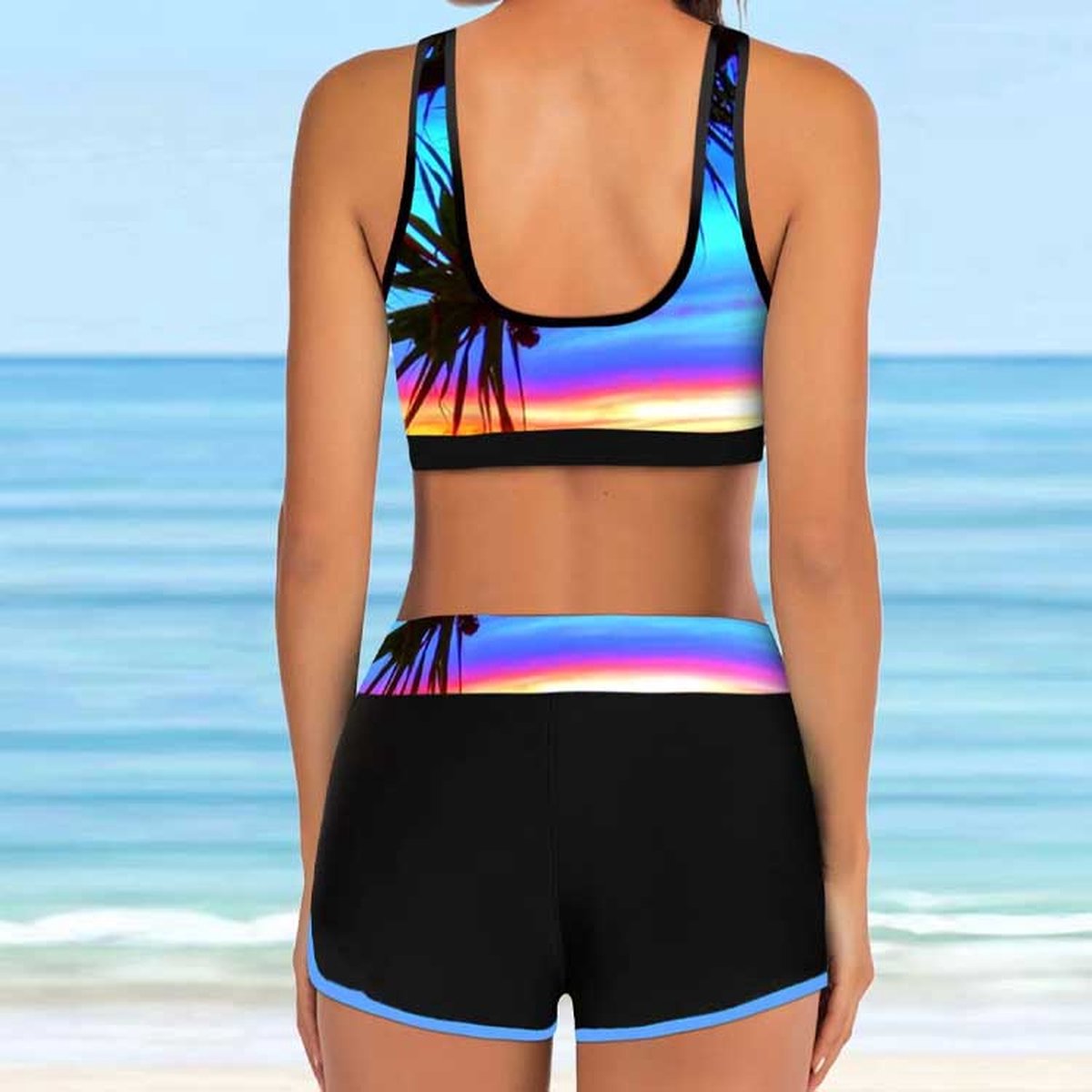 Tankini - Palmtree - Bikini en Short - Vrouwen - set - Tweedelig - Broekje — afbeelding 3