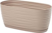 Form-Plastic - Bloembak / Bloempot - kunststof - 26,7x12,6x11,8 cm - grijs-beige