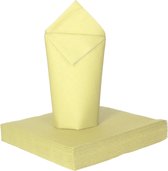 Givi Italia Feestelijke servetten - 16x - lichtgeel - 3 laags - 33x33cm